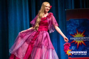 A Rapunzel cosplayer on stage during the Cosplay Showcase at Supanova 2021 - Gold Coast