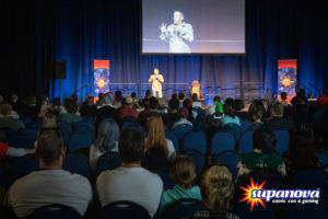Spike Spencer on stage at Supanova 2021 - Brisbane. 